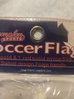 New Champion Sports Soccer Referee Linesman Flags Red/Gold Set Swivel Foam LF1